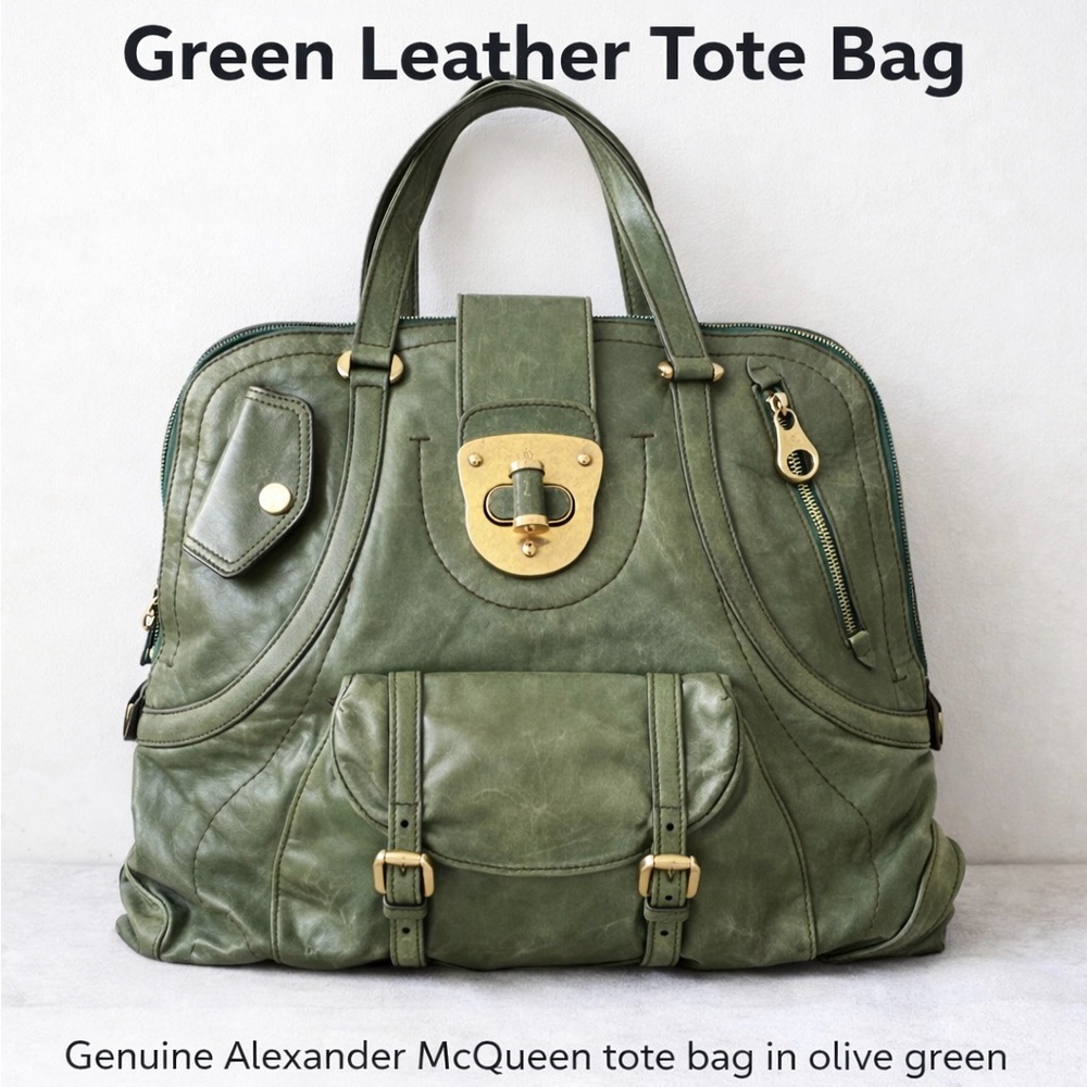 Alexander McQueen Novak Olive Green Tote